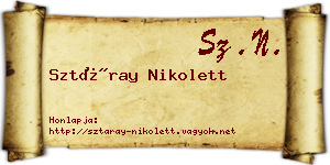 Sztáray Nikolett névjegykártya